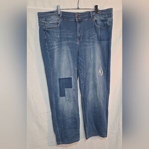 Love & Legend Plus Size 24 Patchwork Jeans - Classic Straight Fit